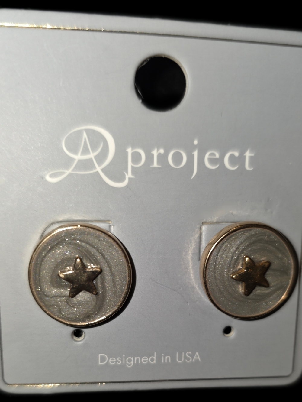 Star Button Stud Earrings